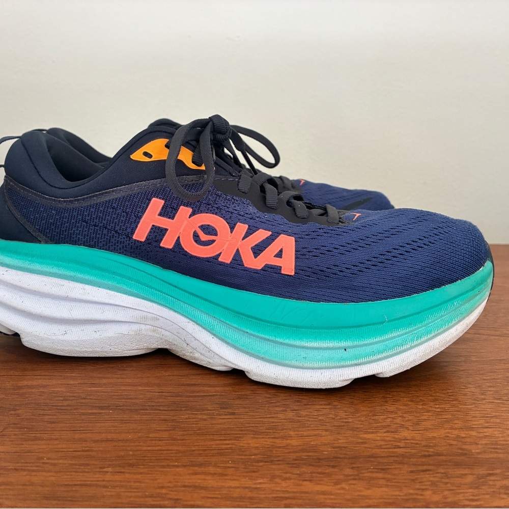 Hoka Navy and Turquoise Athletic Sneakers W 8.5B